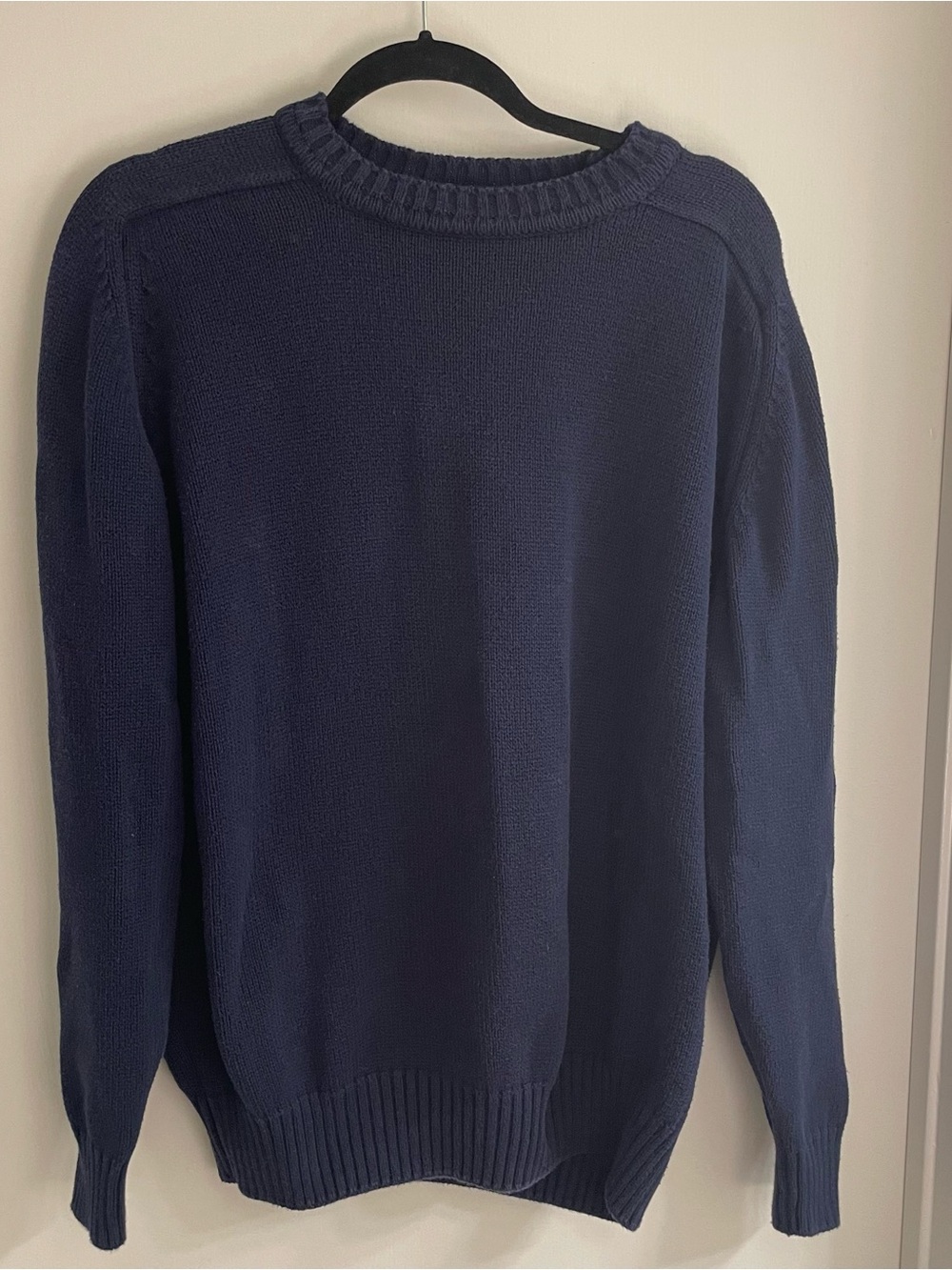 Lands' End Men's Crewneck Sweater - Navy Blue